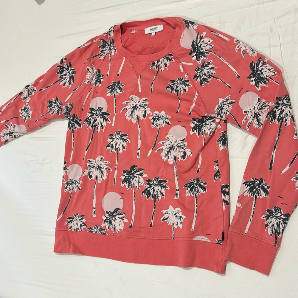 WESC Pink Palm Tree Men's Crewneck